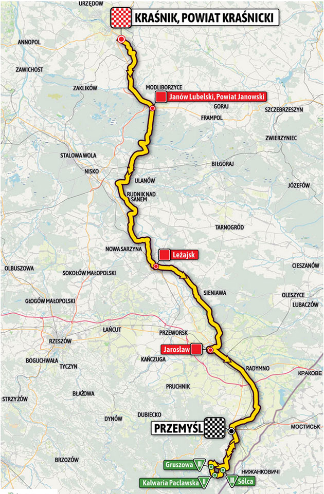 Tour of Poland stage 3 map